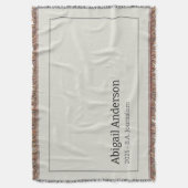 Modern Minimalist Name and Title, Graduation Deken (Voorkant Verticaal)