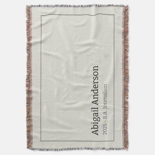 Modern Minimalist Name and Title, Graduation Deken (Voorkant Verticaal)