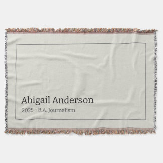 Modern Minimalist Name and Title, Graduation Deken