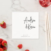Modern minimalist Names Wedding Verloving Napkins Servet (Insitu)