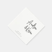 Modern minimalist Names Wedding Verloving Napkins Servet (Hoek)