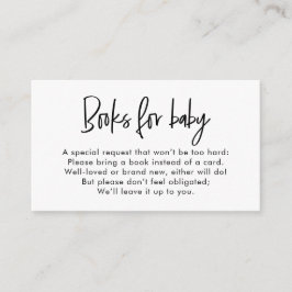 Modern Minimalist Neutral Baby Shower Book Request Informatiekaartje