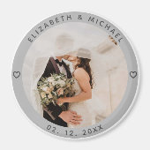Modern minimalist Newly Weds Photo Wedding Favor Magneet (Voorkant)