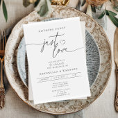Modern minimalist Nothing Fancy Just Love wedding Kaart