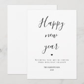 Modern & Minimalist NYE Invite Happy New Year Feestdagenkaart (Voorkant / Achterkant)