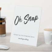 Modern minimalist Oh Snap Wedding Reclamebord Met Voetstuk (Insitu)