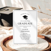 Modern Minimalist One PHOTO Graduation Party Kaart