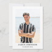 Modern Minimalist One PHOTO Graduation Party Kaart (Achterkant)