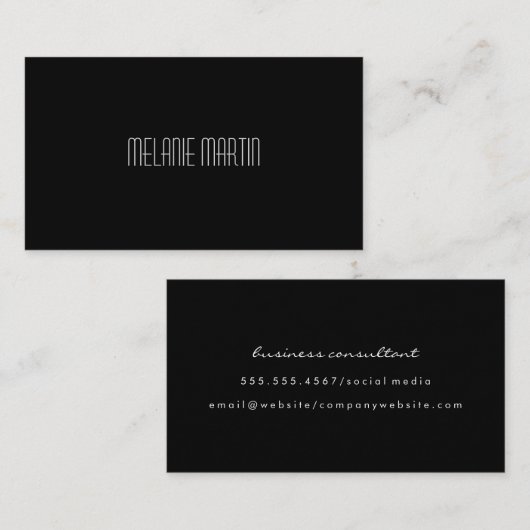 Modern Minimalist op zwart Visitekaartje (Voorkant / Achterkant)