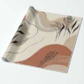 Modern Minimalist Organic Abstract Shapes Pattern Cadeaupapier (Uitgerold)