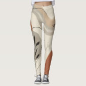 Modern Minimalist Organic Abstract Shapes Pattern Leggings (Voorkant)