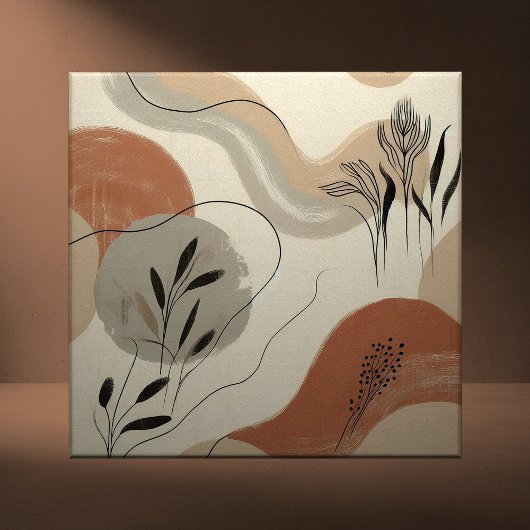 Modern Minimalist Organic Abstract Shapes Pattern Tegeltje