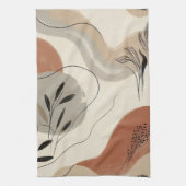 Modern Minimalist Organic Abstract Shapes Pattern Theedoek (Verticaal)