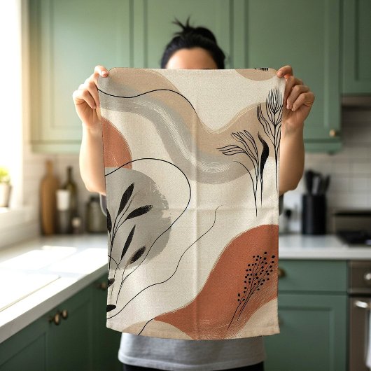 Modern Minimalist Organic Abstract Shapes Pattern Theedoek