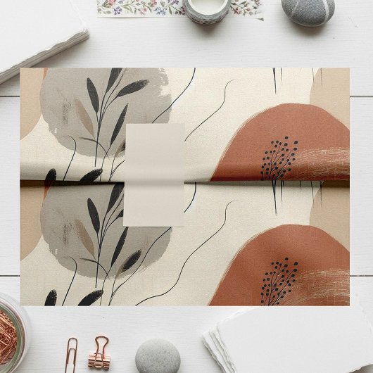 Modern Minimalist Organic Abstract Shapes Pattern Tissuepapier