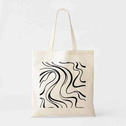 Modern Minimalist Organic Fluid Line Art Aesthetic Tote Bag (Voorkant)