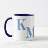 Modern Minimalist Pale Blue Letter Monogram Mug Mok (Links)