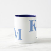 Modern Minimalist Pale Blue Letter Monogram Mug Mok (Midden)