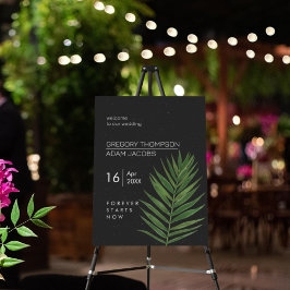 Modern minimalist Palm Starry Sky Wedding Welkom