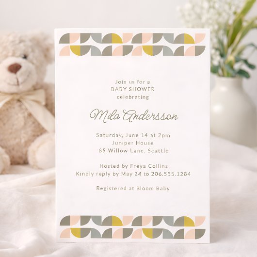 Modern Minimalist Pastel Aesthetic Baby Shower Kaart
