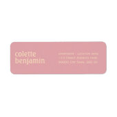 Modern Minimalist Pastel Pink & Pale Peach Address Etiket (Voorkant)