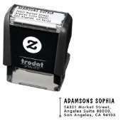 Modern Minimalist Personal Name & Address Zelfinktende Stempel