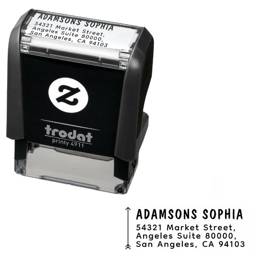 Modern Minimalist Personal Name & Address Zelfinktende Stempel