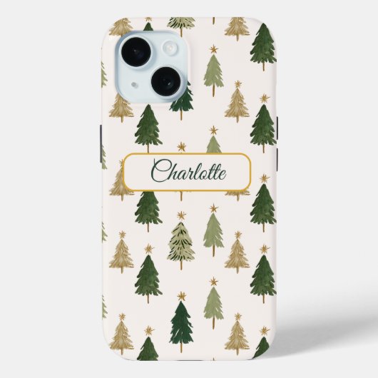 Modern Minimalist Personalized Christmas  Case-Mate iPhone Case (Achterkant)