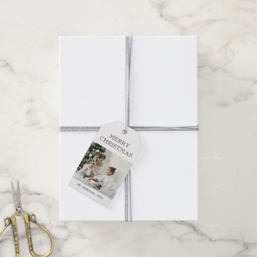 Modern Minimalist Personalized Christmas Holiday Cadeaulabel (Met Touw)