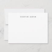 Modern Minimalist Personalized Name Stationery Notitiekaartje (Voorkant)