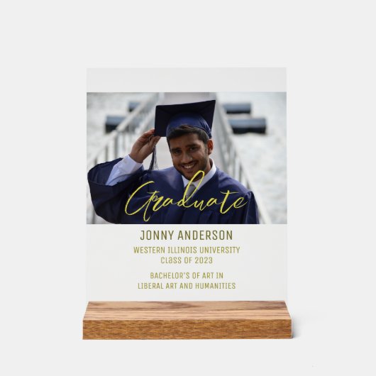 Modern Minimalist Photo and Script Acryl Bord (Voorkant)