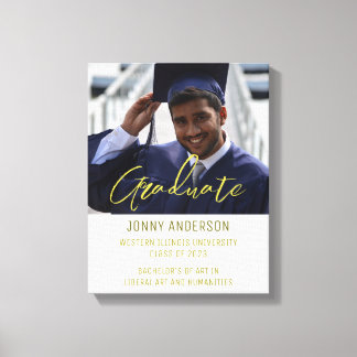 Modern Minimalist Photo and Script Canvas Afdruk