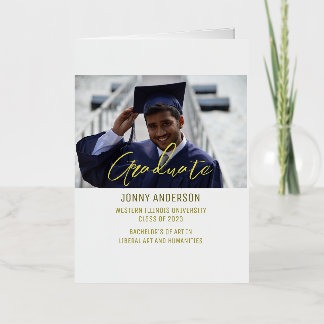 Modern Minimalist Photo and Script Folie Wenskaart