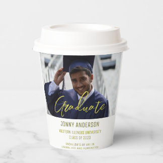 Modern Minimalist Photo and Script Papieren Bekers