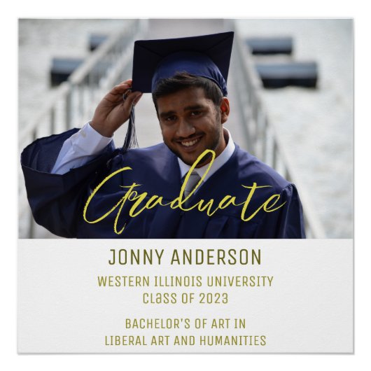 Modern Minimalist Photo and Script Perfect Poster (Voorkant)