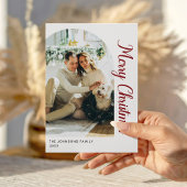 Modern Minimalist Photo Christmas Holiday Card Feestdagenkaart