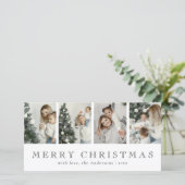 Modern Minimalist Photo Collage Green Christmas Feestdagenkaart (Staand voorkant)