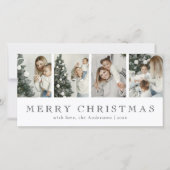 Modern Minimalist Photo Collage Green Christmas Feestdagenkaart (Voorkant)