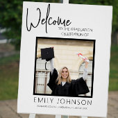 Modern Minimalist Photo Graduation Welcome Sign Perfect Poster