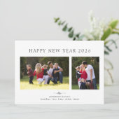 Modern Minimalist Photo Happy New Year Feestdagenkaart (Staand voorkant)