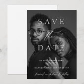Modern Minimalist Photo Overlay Wedding Save The Date (Voorkant / Achterkant)