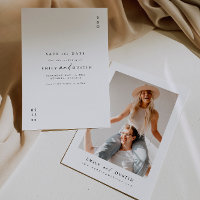 Modern Minimalist Photo Save The Date Card