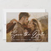 Modern Minimalist Photo Save the Date Wedding Magnetische Uitnodiging (Voorkant)