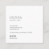 Modern Minimalist Photo & Socials Bakery Vierkante Visitekaartje (Voorkant)