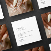 Modern Minimalist Photo & Socials Nail Technician Vierkante Visitekaartje