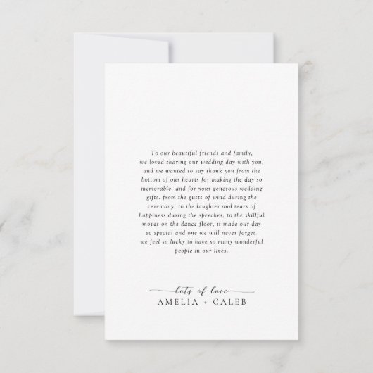 Modern Minimalist Photo Wedding Bedankkaart (Achterkant)