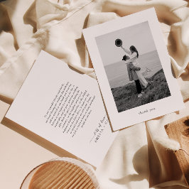 Modern Minimalist Photo Wedding Bedankkaart