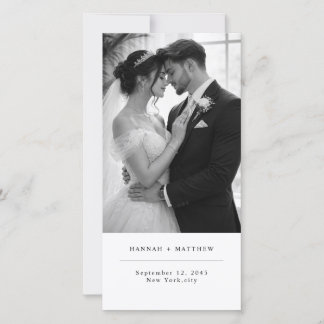 Modern Minimalist Photo Wedding Bookmark with QR  Save The Date