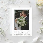 Modern Minimalist Photo Wedding Custom  Bedankkaart