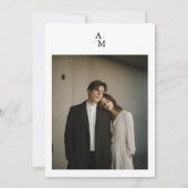 Modern Minimalist Photo Wedding Invitation Kaart (Achterkant)
